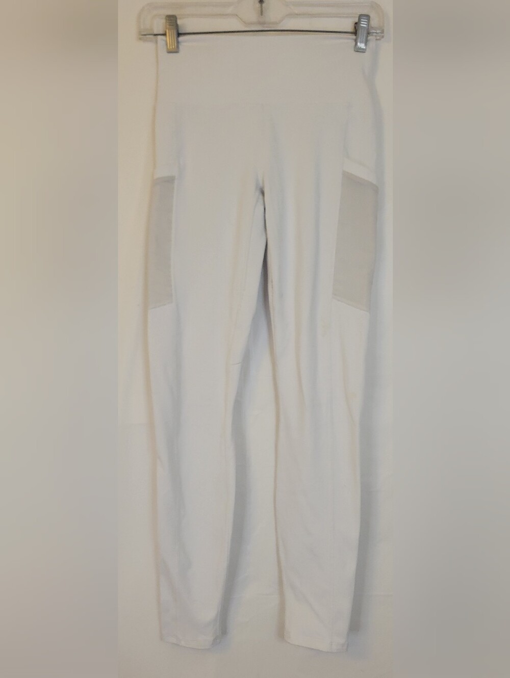 Fabletics White High-Rise Leggings with Side Panels